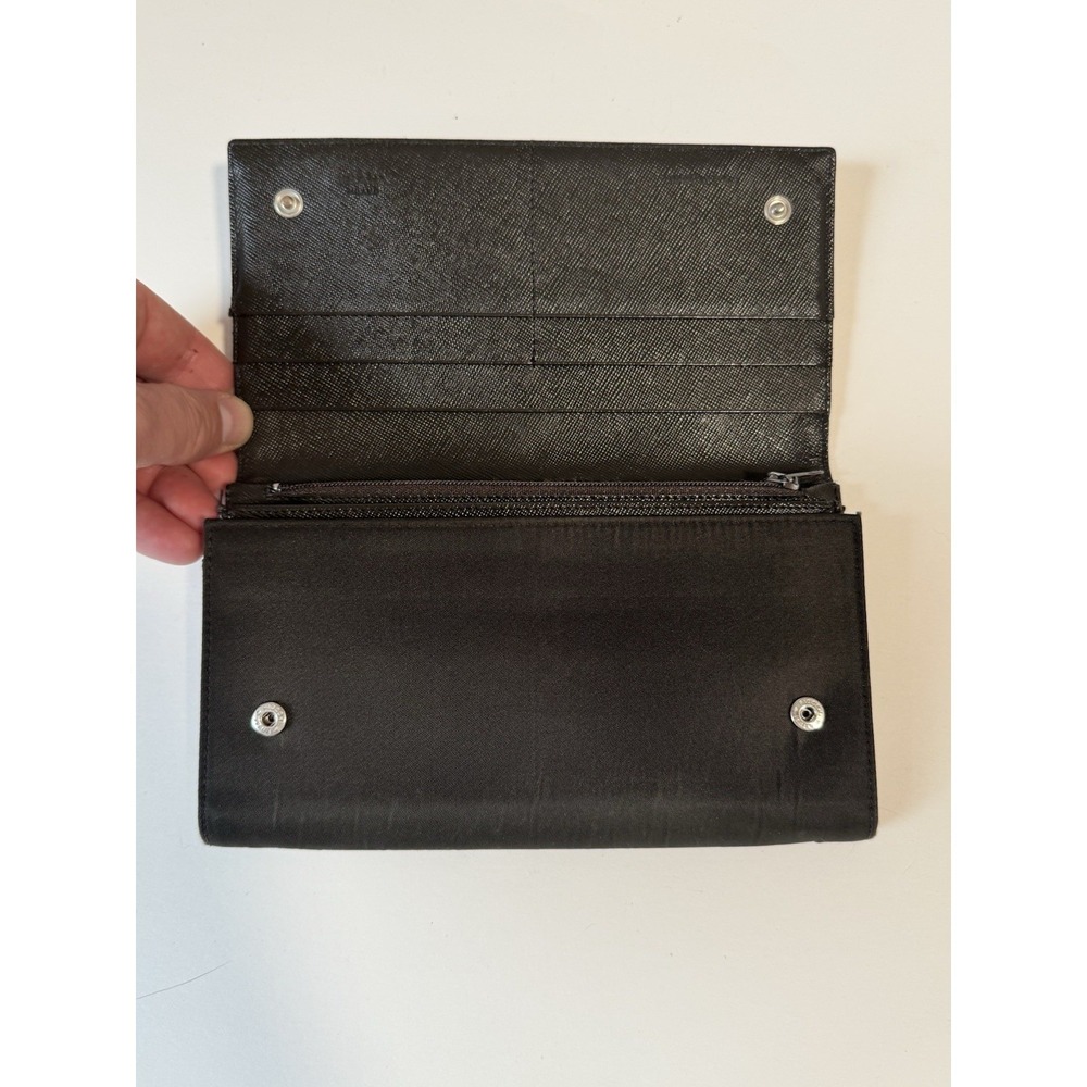 Prada Nylon Black Wallet Made In Italy Authentic 7.25"x 4.5" - Picture 5 of 16